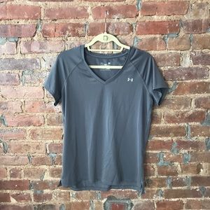 Under Armour gray v-neck workout top - Large